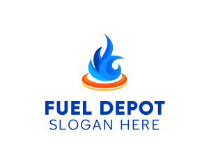 Gas - Industrial Fuel Flame logo design