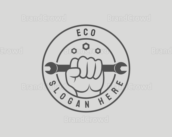 Hand Wrench Tool Logo