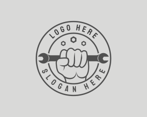 Fist - Hand Wrench Tool logo design