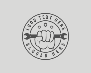 Fixing - Hand Wrench Tool logo design