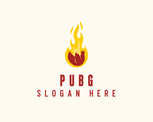 Meat - Flame Grilled Chicken logo design