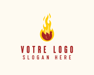 Frying - Flame Grilled Chicken logo design