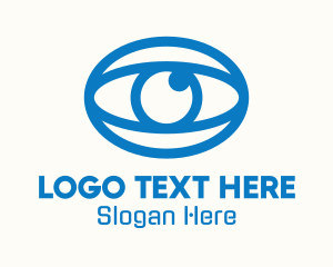 Oblong - Blue Oval Eye logo design