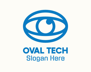 Oval - Blue Oval Eye logo design