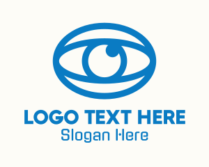 Oval - Blue Oval Eye logo design