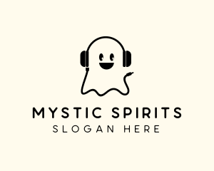 DJ Headphones Ghost logo design