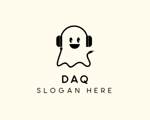 Haunted - DJ Headphones Ghost logo design