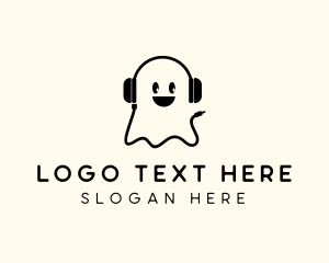 Horror - DJ Headphones Ghost logo design