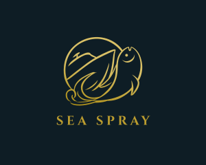 Premium Fishing Boat logo design