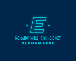 Neon Glow Tech Software logo design