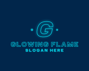 Neon Glow Tech Software logo design