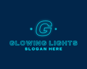 Neon Glow Tech Software logo design