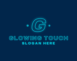 Neon Glow Tech Software logo design