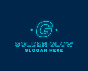 Neon Glow Tech Software logo design