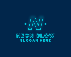 Neon Glow Tech Software logo design