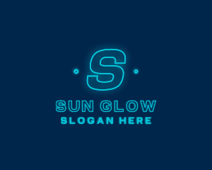 Neon Glow Tech Software logo design