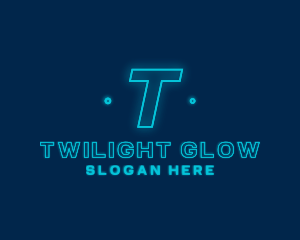 Neon Glow Tech Software logo design