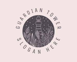 Nature Plant Lighthouse  logo design