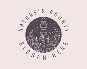 Nature Plant Lighthouse  logo design