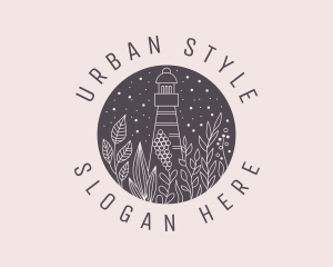 Handdrawn - Nature Plant Lighthouse logo design