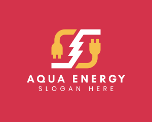 Lightning Energy Charging Plug logo design