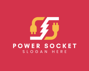 Socket - Lightning Energy Charging Plug logo design