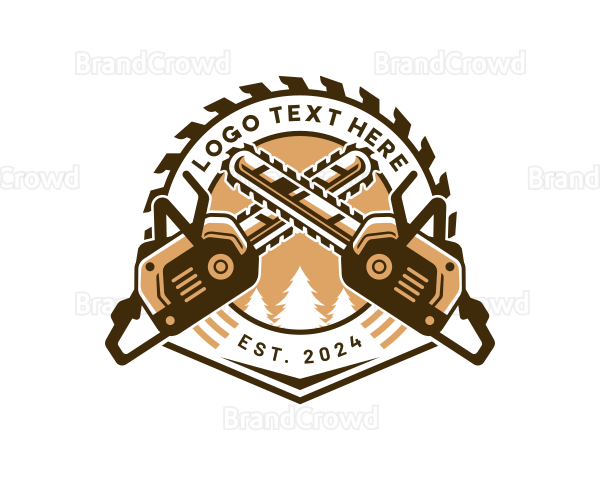 Sawmill Woodcutter Chainsaw Logo