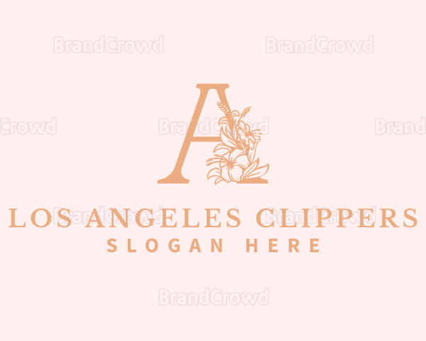 Organic Flower Florist Letter A Logo