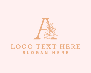 Cosmetic - Organic Flower Florist Letter A logo design
