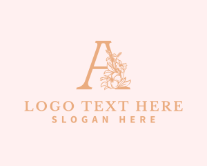 Bouquet - Organic Flower Florist Letter A logo design