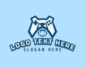 Animal - Bear Controller Gaming Avatar logo design