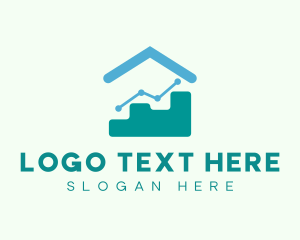 Home - House Bar Graph logo design