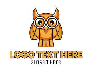 Green Eye - Gold Mosaic Owl logo design