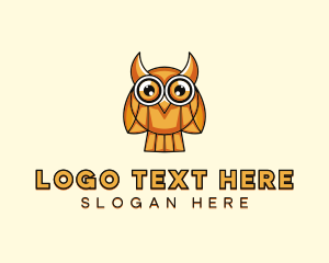 Nocturnal - Horned Owl Bird logo design