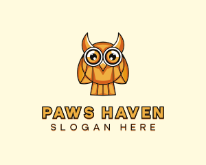 Horned Owl Bird logo design