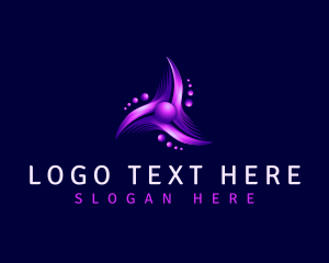 Telecommunications - Futuristic Tech Waves logo design