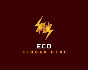 Plug Lightning Electricity Logo