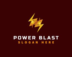 Plug Lightning Electricity logo design