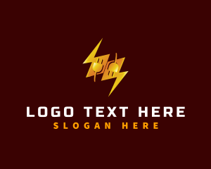 Plug Lightning Electricity Logo