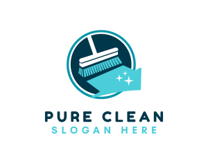 House Broom Cleaning logo design