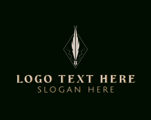 Writing - Diamond Feather Stationary logo design