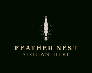 Diamond Feather Stationary logo design