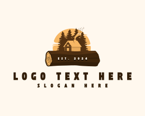 Emblem - Wood Forest Cabin logo design
