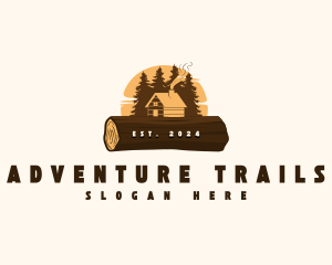 Wood Log Cabin logo design