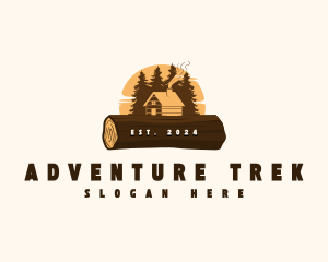 Backpacker - Wood Forest Cabin logo design
