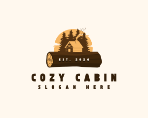 Cabin - Wood Forest Cabin logo design
