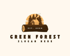 Wood Forest Cabin logo design