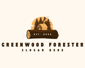 Wood Log Cabin logo design