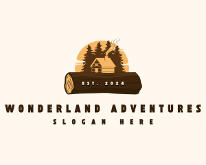 Wood Log Cabin logo design