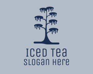 Frozen Winter Tree logo design